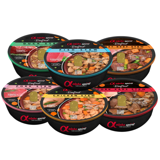 Sautējumi ar īstiem gaļas gabaliem pilnvērtīga mitrā barība suņiem