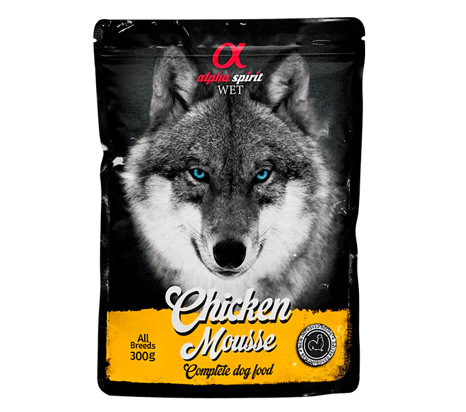 Vistas gaļas pastēte pilnvērtīga mitrā barība rupja maluma Alpha Spirit 85 g | 300 g