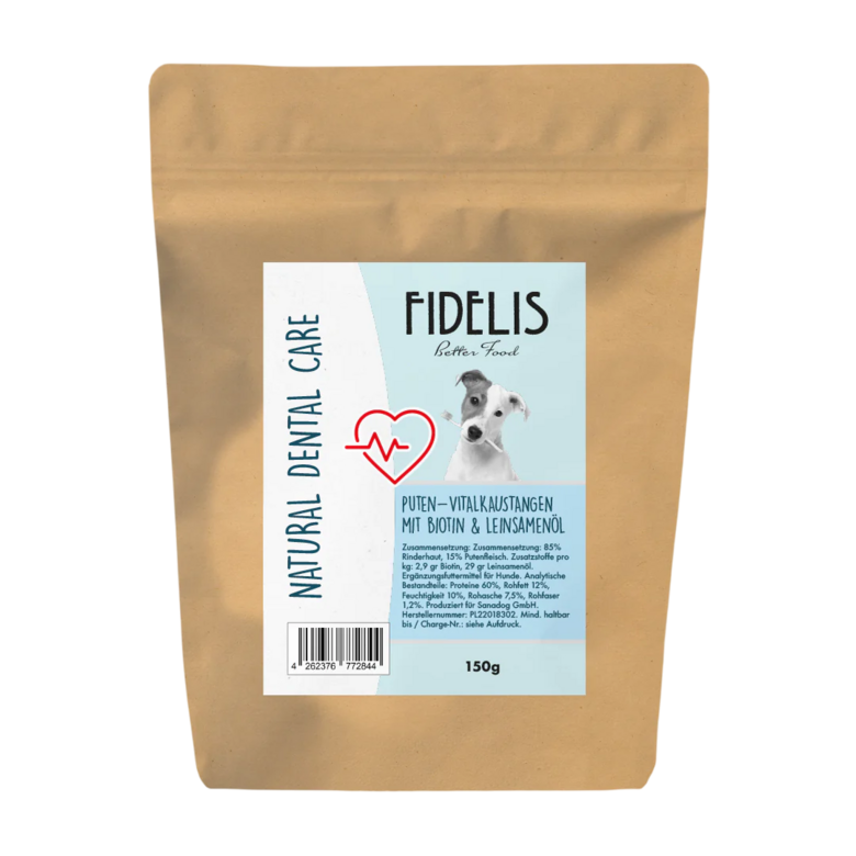 Vital dabiskās zobu aprūpes košļājamās nūjiņas ar biotīnu un linsēklu eļļu suņiem 150g