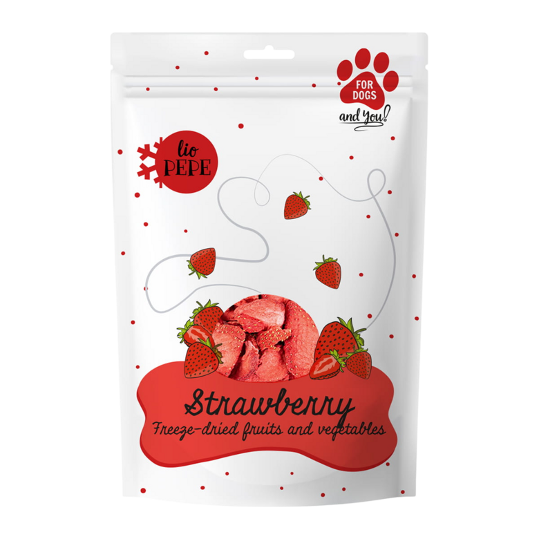 Liofilizētās zemenes vitamīnu bumba suņiem 20g