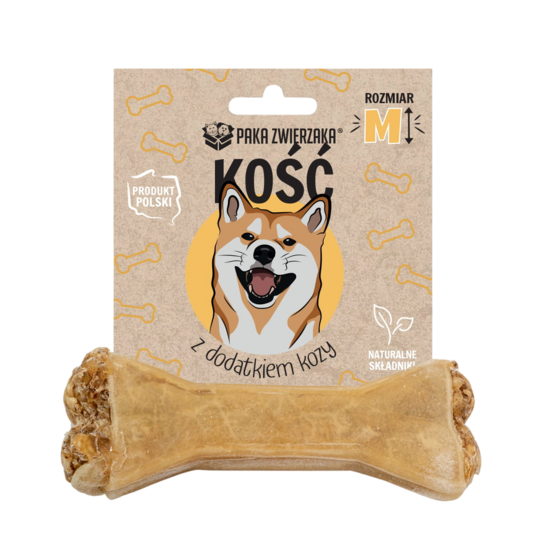 Dabiskais suņu košļājamais kauls ar pievienotu kazas gaļu – veselīgs un drošs gardums M 12cm | XL 17cm