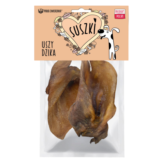 Žāvētās mežacūkas ausis dabīgs kārums suņiem 2 gab iepakojumā