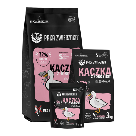 Щенкам с 1 месяца сухой корм SUPERPREMIUM качества с мясом утки и лосося 1,5 кг | 3 кг | 9 кг