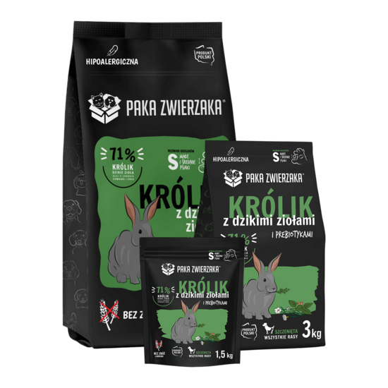 Щенкам с 1 месяца сухой корм SUPERPREMIUM качества с мясом кролика и дикими травами 1,5 кг | 3 кг | 9 кг