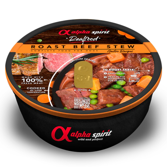 Liellopu gaļas monoproteīna sautējums suņiem - dabiska mitrā barība, 280g | Bez graudaugiem, augstas kvalitātes